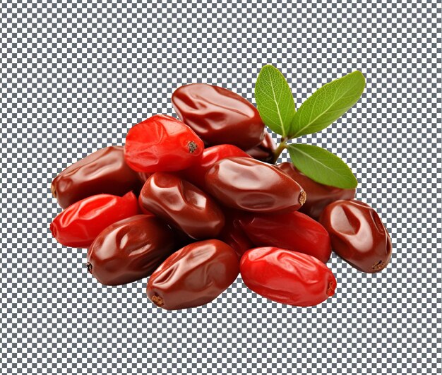 PSD toothsome chocolate covered goji berries isolated on transparent background