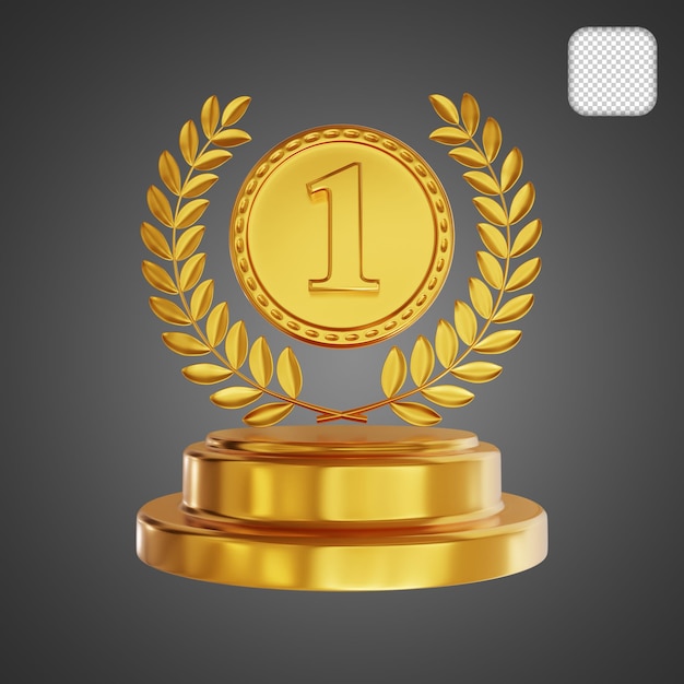Top 1 trofeum złota ilustracja 3D