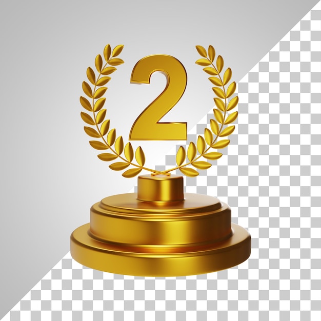 Top 2 Trofeum Złote 3D Realistyczne