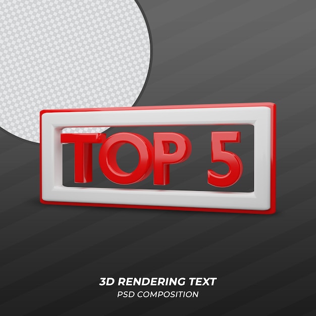 Top 5 3d render rode kleur tekst