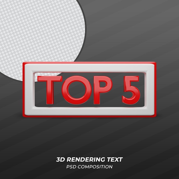 Top 5 3d render text