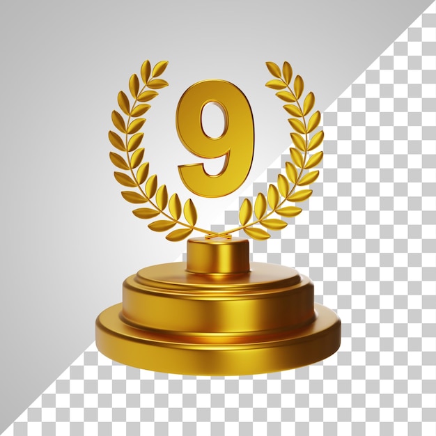 Top 9 trophy gold 3d realistic