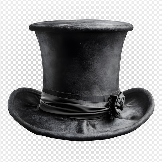 Top hat isolato su sfondo trasparente mago png generative ai.