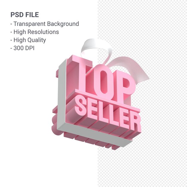 Top seller sale with bow and ribbon 3d design isolated