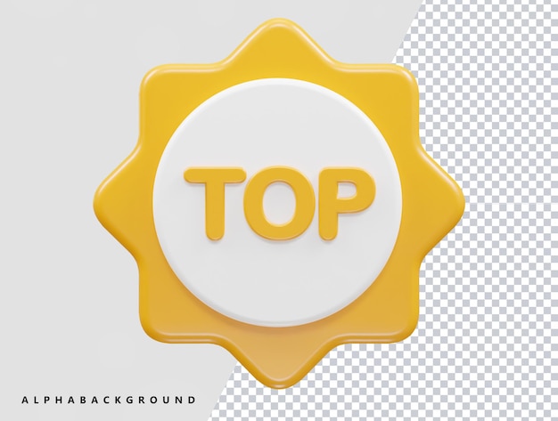 PSD top ster vector illustratie pictogram 3d-rendering element teksteffect