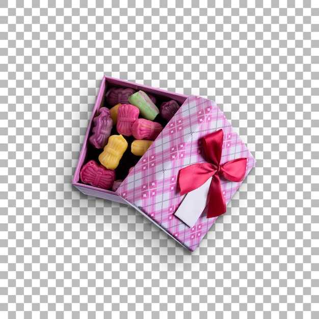 PSD top up view box with candy suitable for your design asset