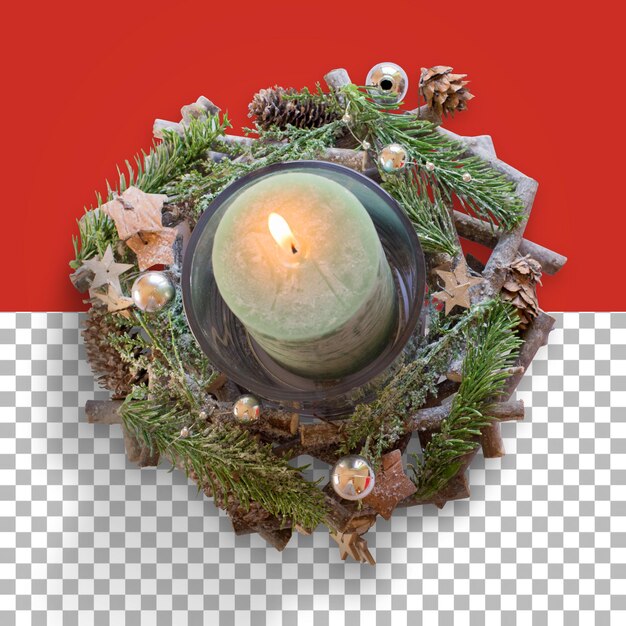 Top-up view kerstkaars voor decoratie