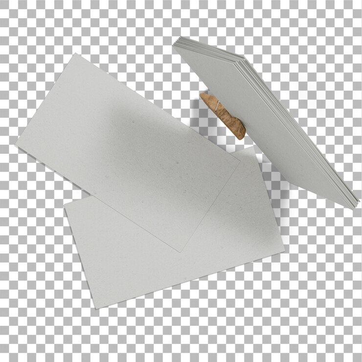 PSD top up view realistic white paper cards isolated on plain background useful for element designs