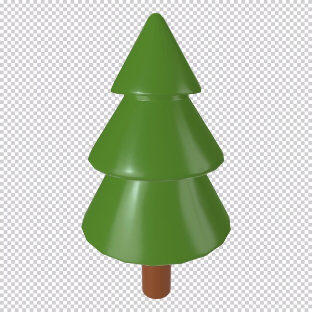top view 3d rendering stylized fir tree for christmas decoration