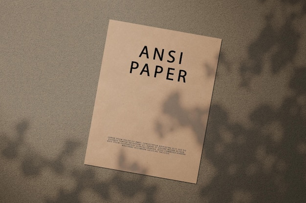 Макет ansi paper mockup, вид сверху