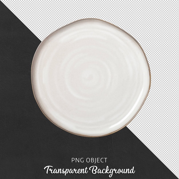 Top view of asymmetric white round plate mockup