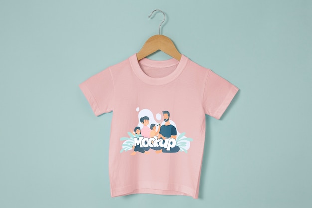 PSD vista dall'alto sull'abbigliamento mockup di moda per bambini