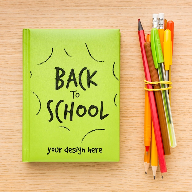 PSD top view back to school composition mock-up