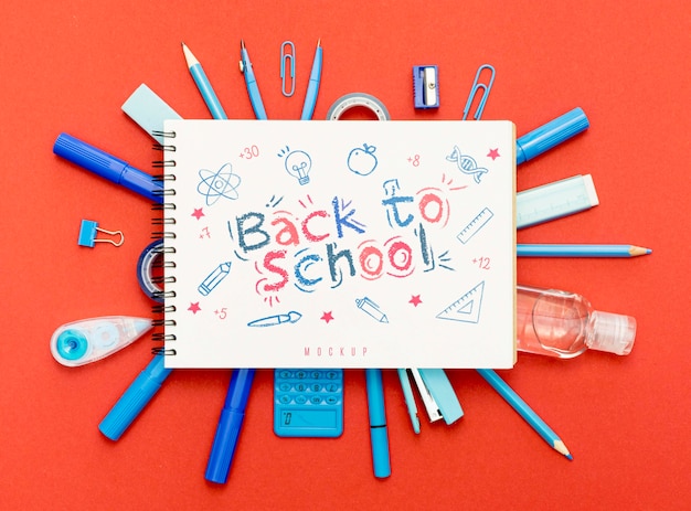 PSD top view back to school concept