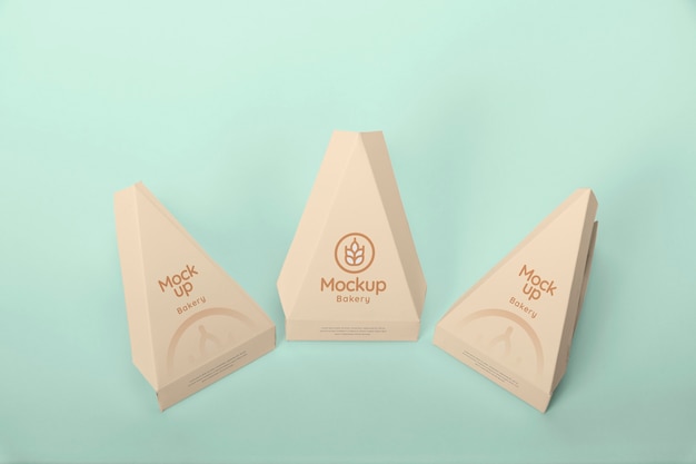 Top view bakery packaging mockup