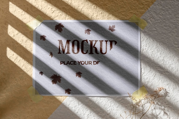 top view of beautiful autumn moodboard mock-up