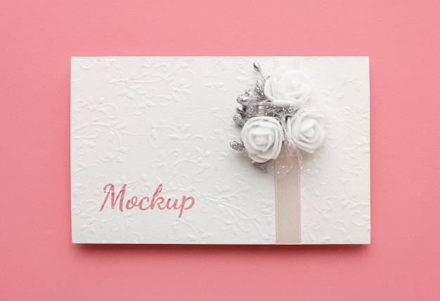 Top view of beautiful wedding concept mock-up