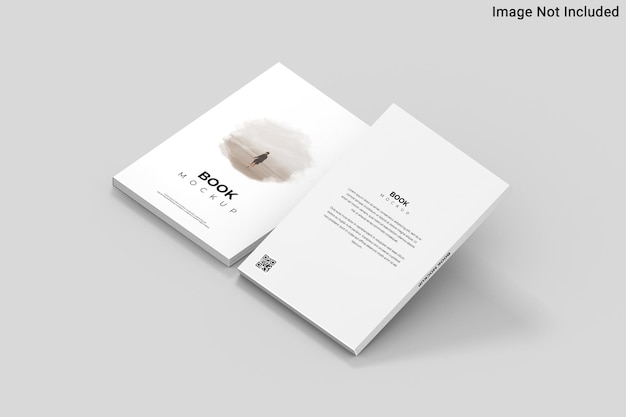 PSD vista dall'alto su book mockup nel rendering 3d