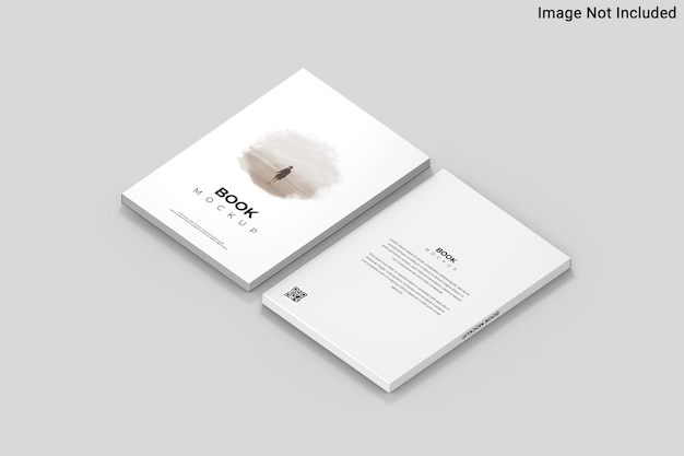 Vista dall'alto su book mockup nel rendering 3d