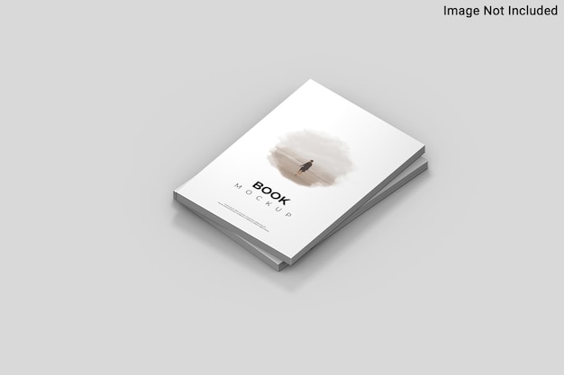 Top view on book mockup in 3d rendering