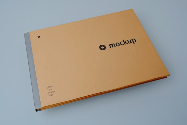 PSD top view over brand book mockup design