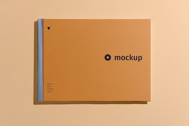 PSD top view over brand book mockup design