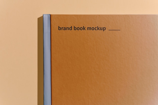 Vista dall'alto sul design del mockup del libro di marca