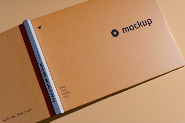 Top view over brand book mockup design