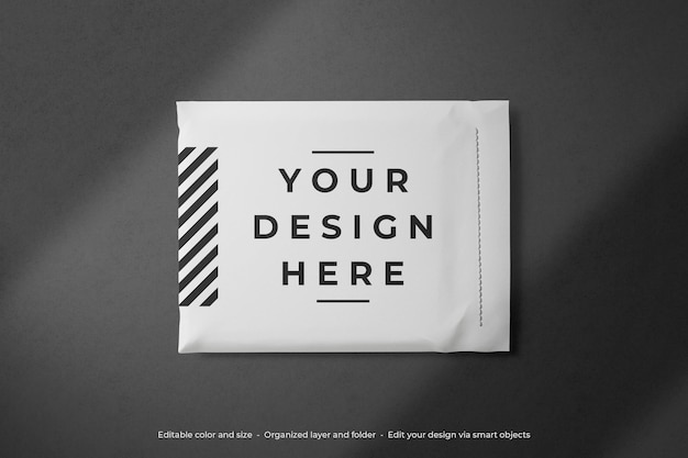 Top view branding stationery envelope mockup