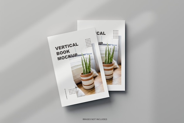 Top view of brochure and catalog mockups