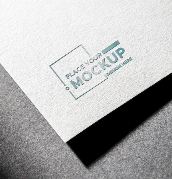 PSD top view business card mock-up with shadows