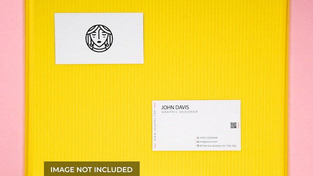 Top View Business Card Mockup