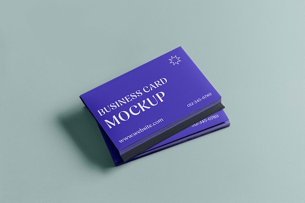Top view over business card mockup