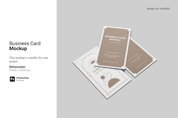 Top view business card mockup