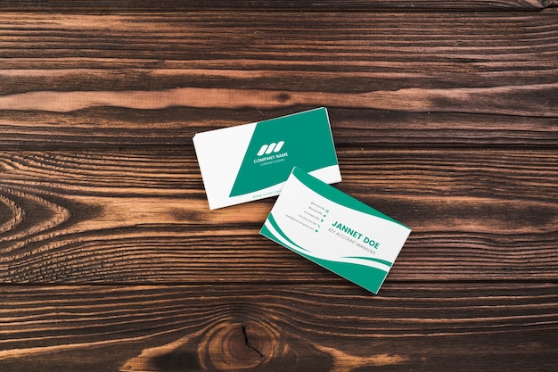 PSD top view business cards