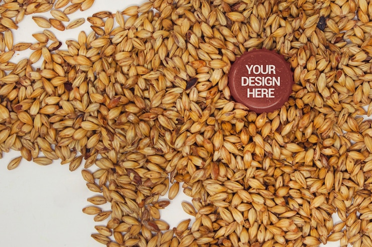 PSD top view of cap mockup with malt