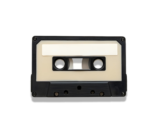 top view on cassette tape isolated