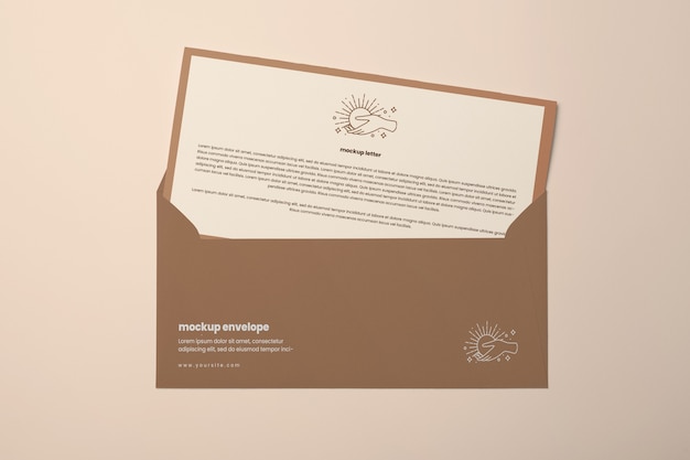 Top view on chalk envelope