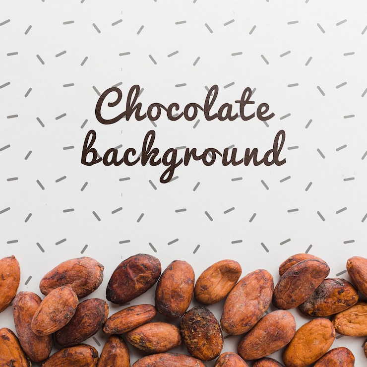 PSD top view chocolate background mock-up