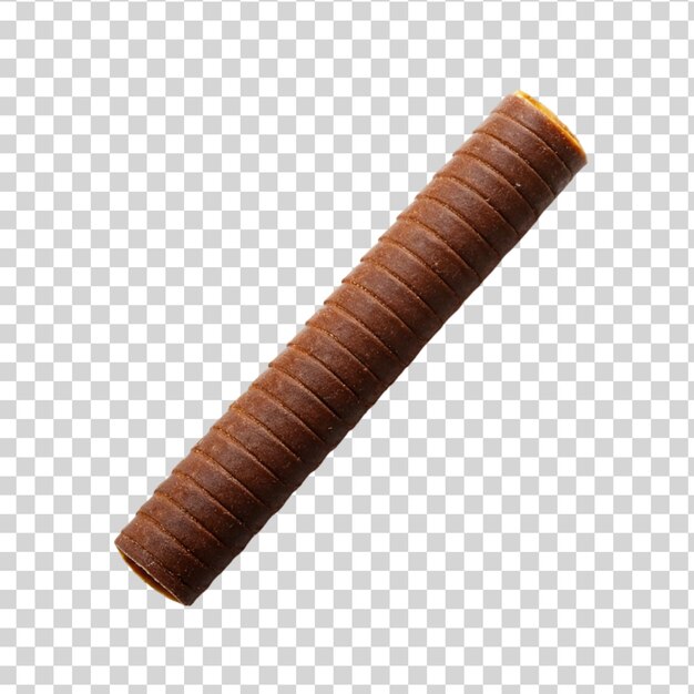 PSD top view a chocolate wafer stick or roll isolated on transparent background