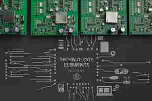 PSD top view circuit boards mockup