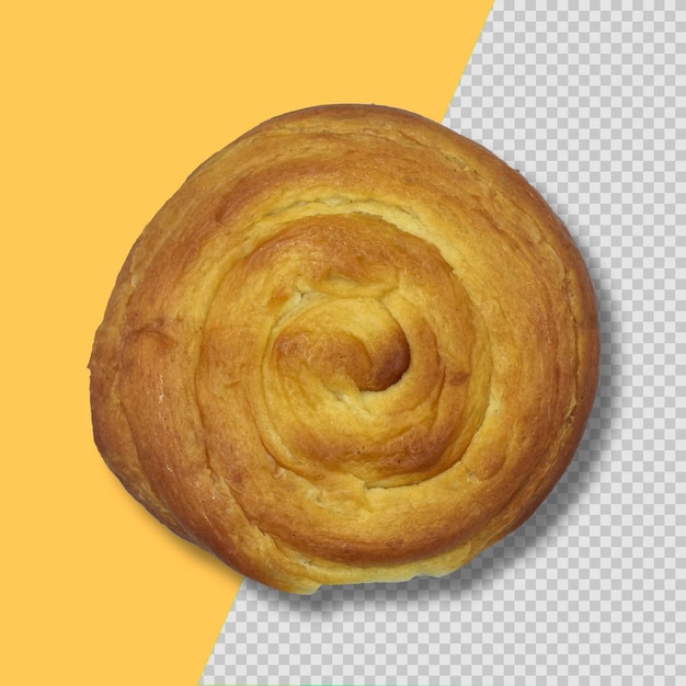 Top view of circular fresh croissant isolated psd