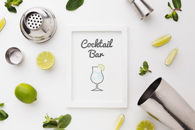 Top view of cocktail mock-up concept