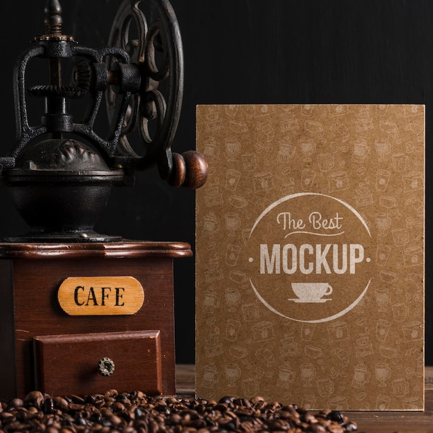 PSD top view of coffee concept mock-up