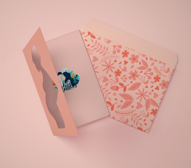 top view composition for mother's day mock-up