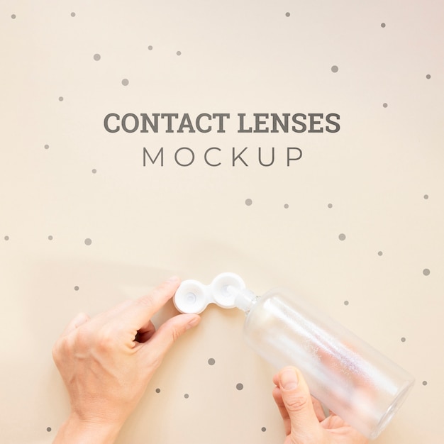 top view contact lenses mock-up