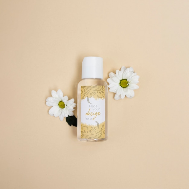 top view cosmetics mockup