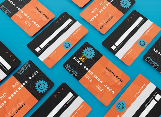 PSD top view creditcard mockup