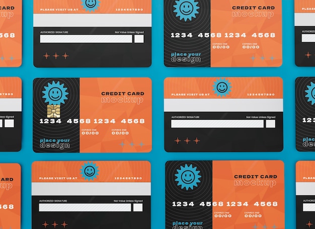 PSD top view creditcard mockup