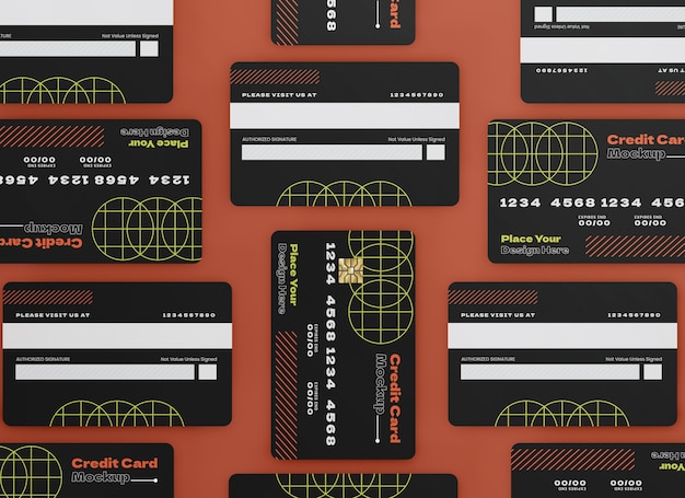 Top view creditcard mockup